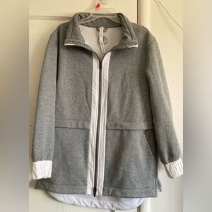 Lululemon Athletica Gray and White Fleece Jacket